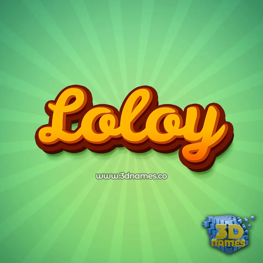 loloy in Green Rays style - 3D name wallpaper