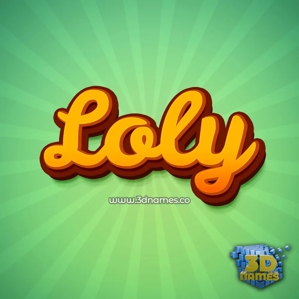 loly in Green Rays style - 3D name wallpaper
