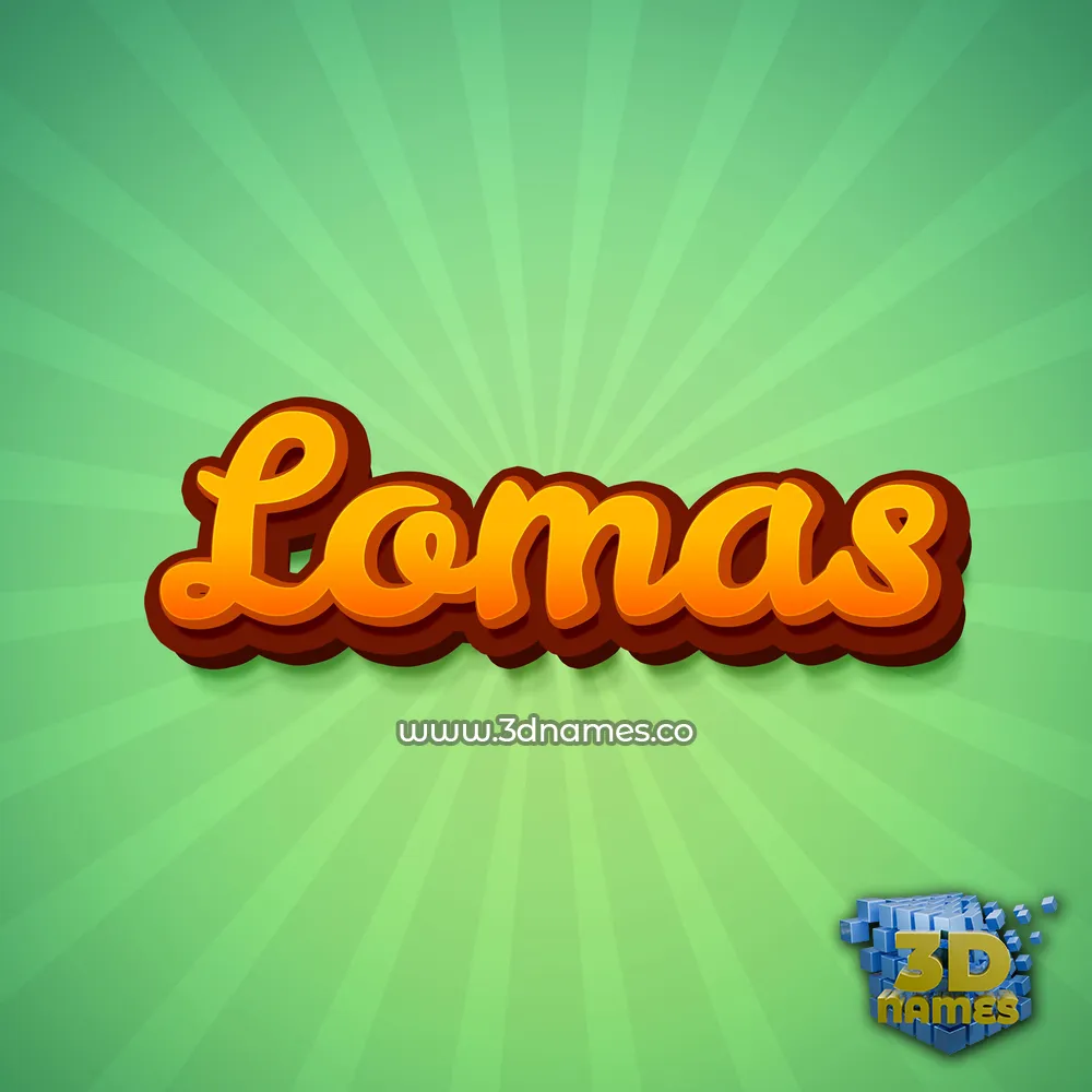 lomas in Green Rays style - 3D name wallpaper