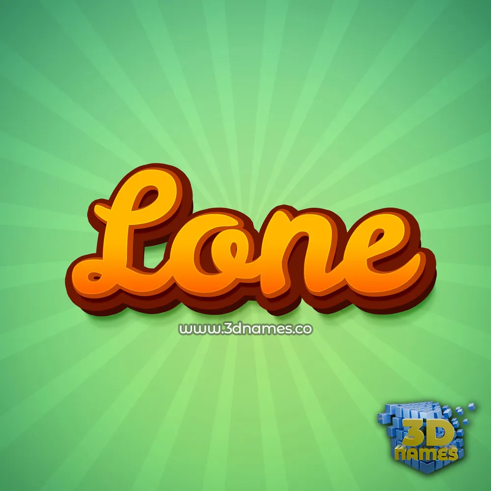 lone in Green Rays style - 3D name wallpaper