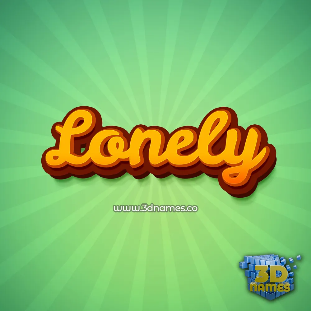 lonely in Green Rays style - 3D name wallpaper