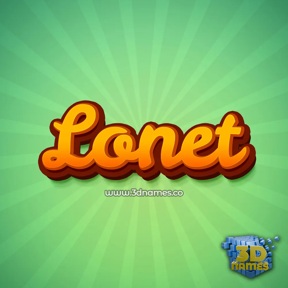 lonet in Green Rays style - 3D name wallpaper