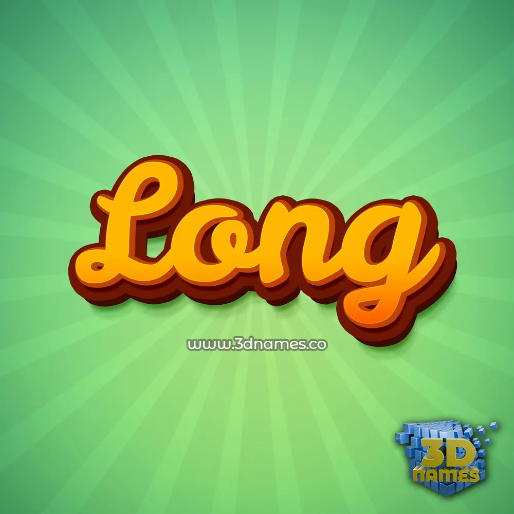 long in Green Rays style - 3D name wallpaper