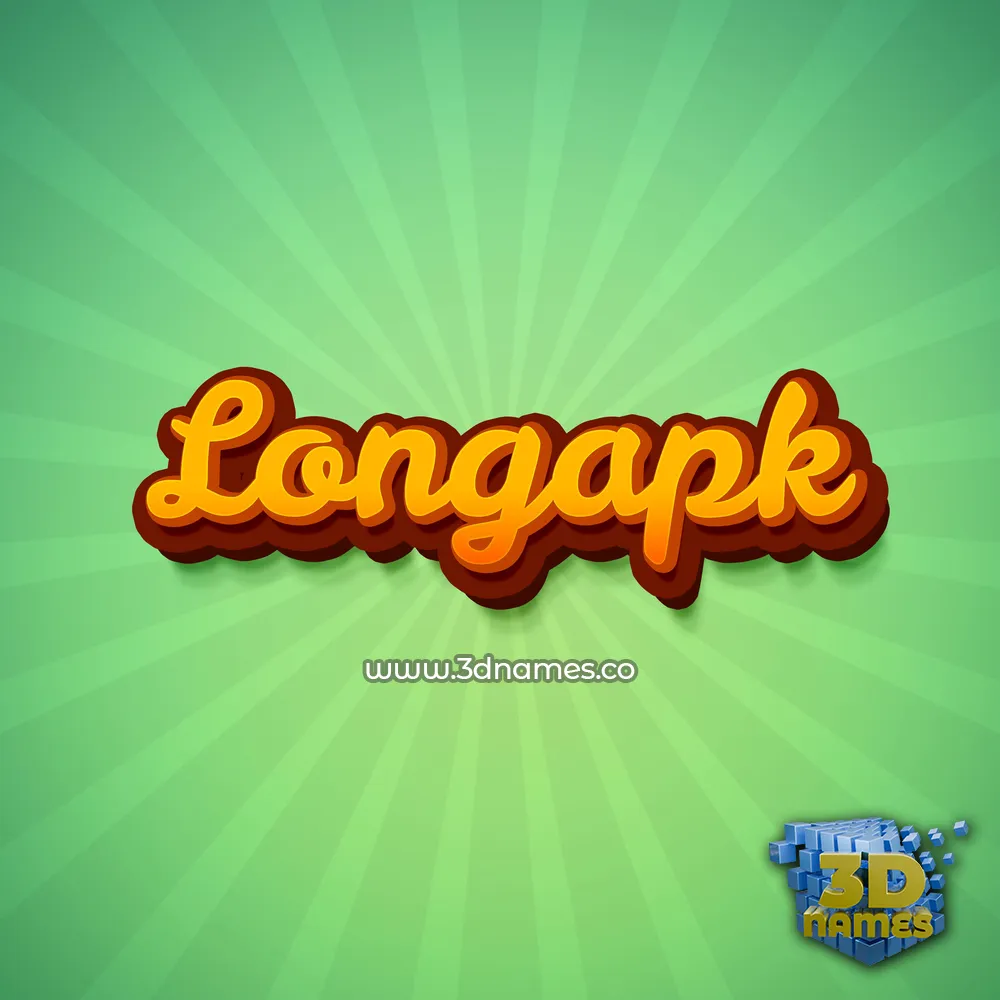 longapk in Green Rays style - 3D name wallpaper