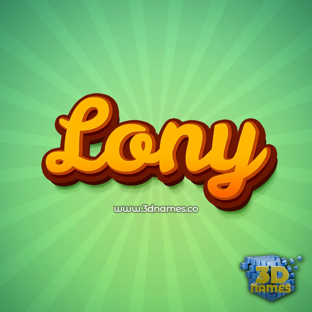 lony in Green Rays style - 3D name wallpaper