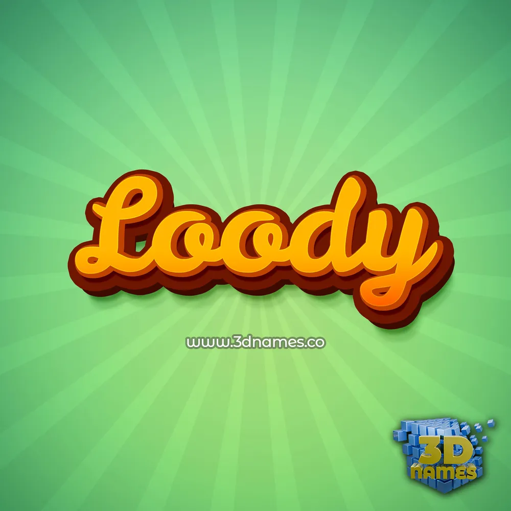loody in Green Rays style - 3D name wallpaper