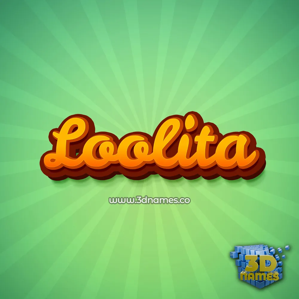 loolita in Green Rays style - 3D name wallpaper