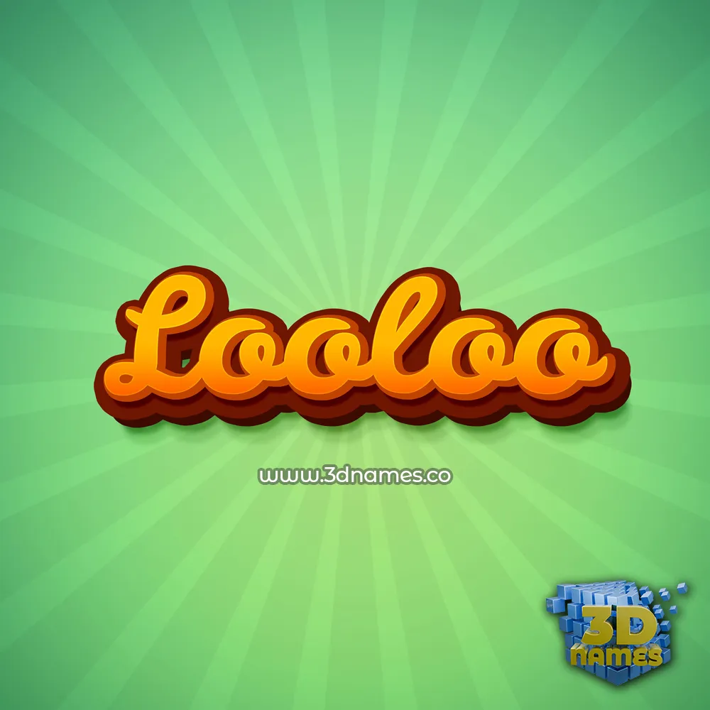 looloo in Green Rays style - 3D name wallpaper