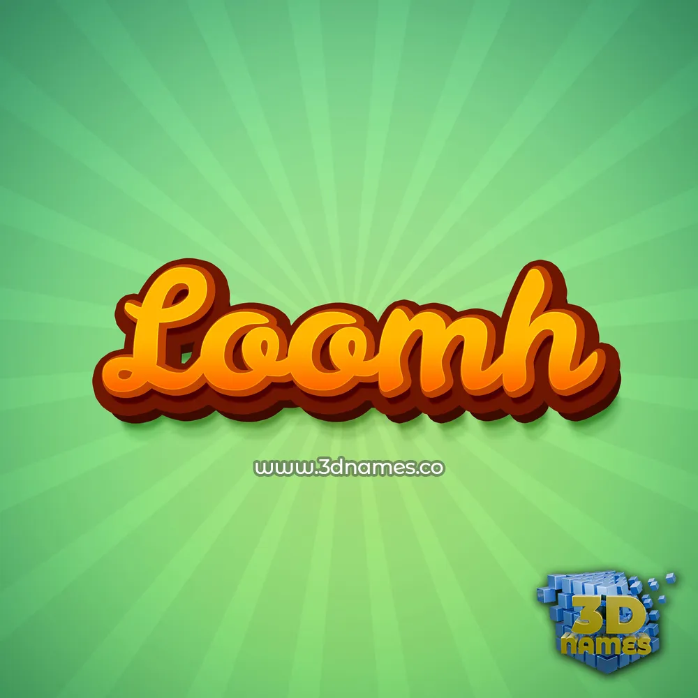 loomh in Green Rays style - 3D name wallpaper