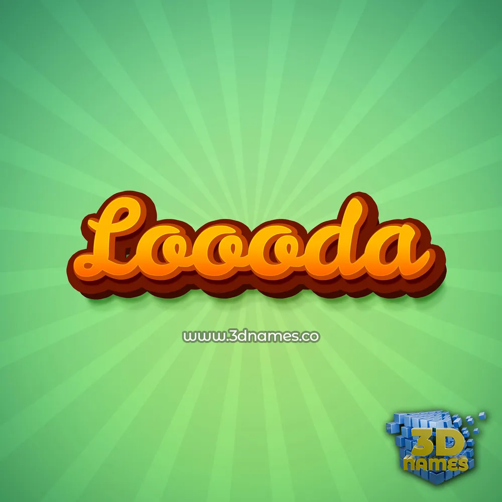 loooda in Green Rays style - 3D name wallpaper