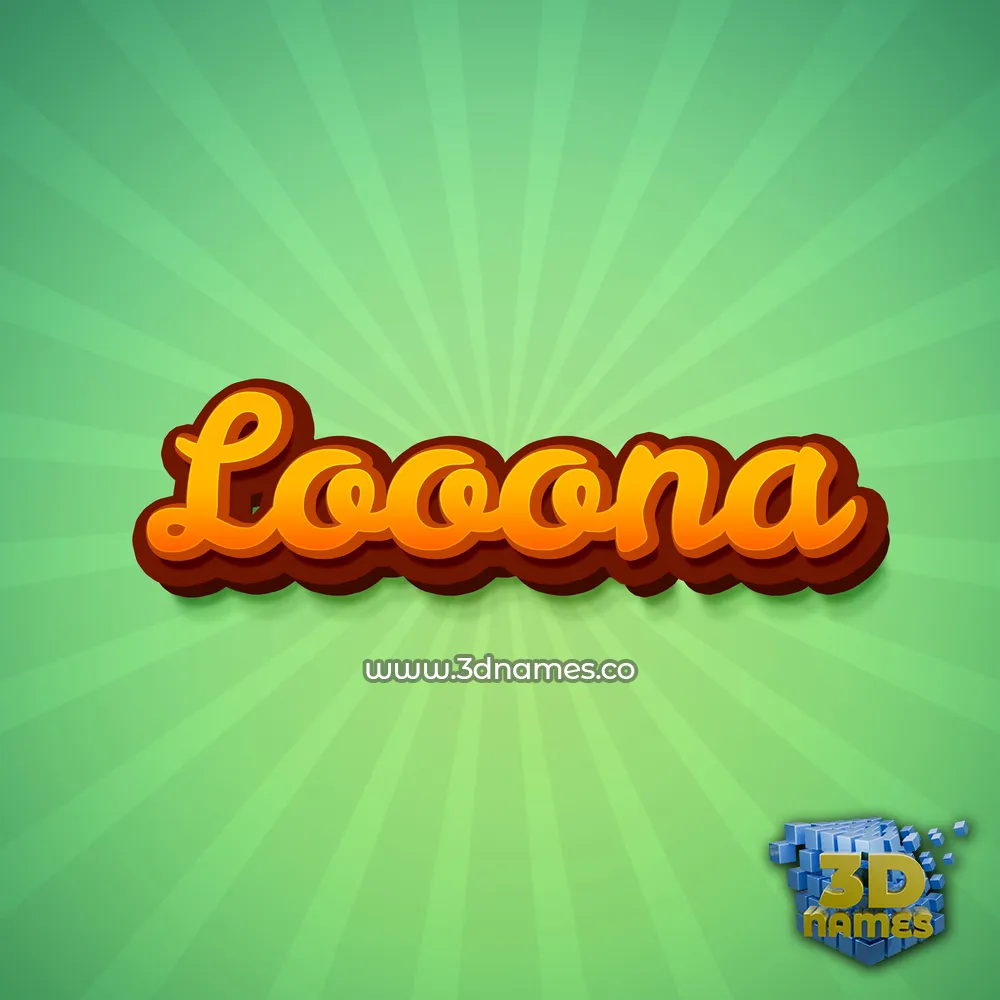 looona in Green Rays style - 3D name wallpaper