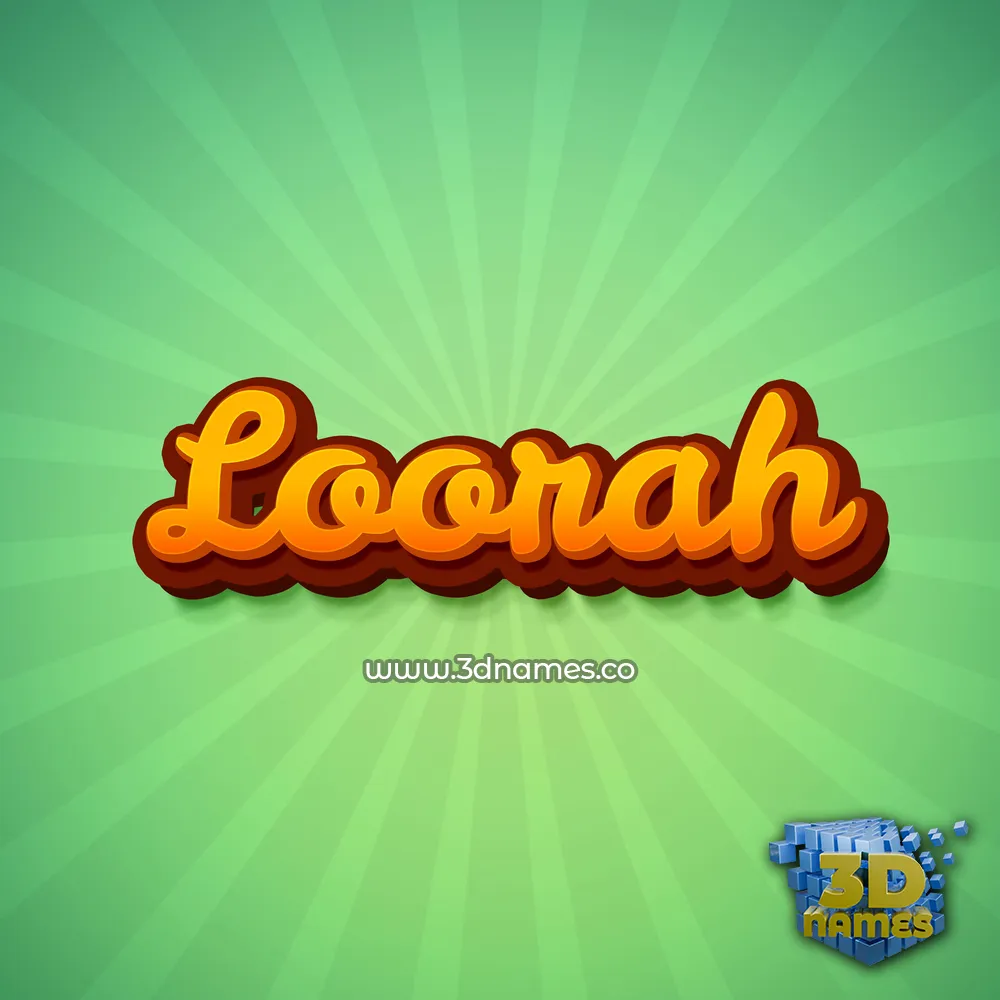 loorah in Green Rays style - 3D name wallpaper