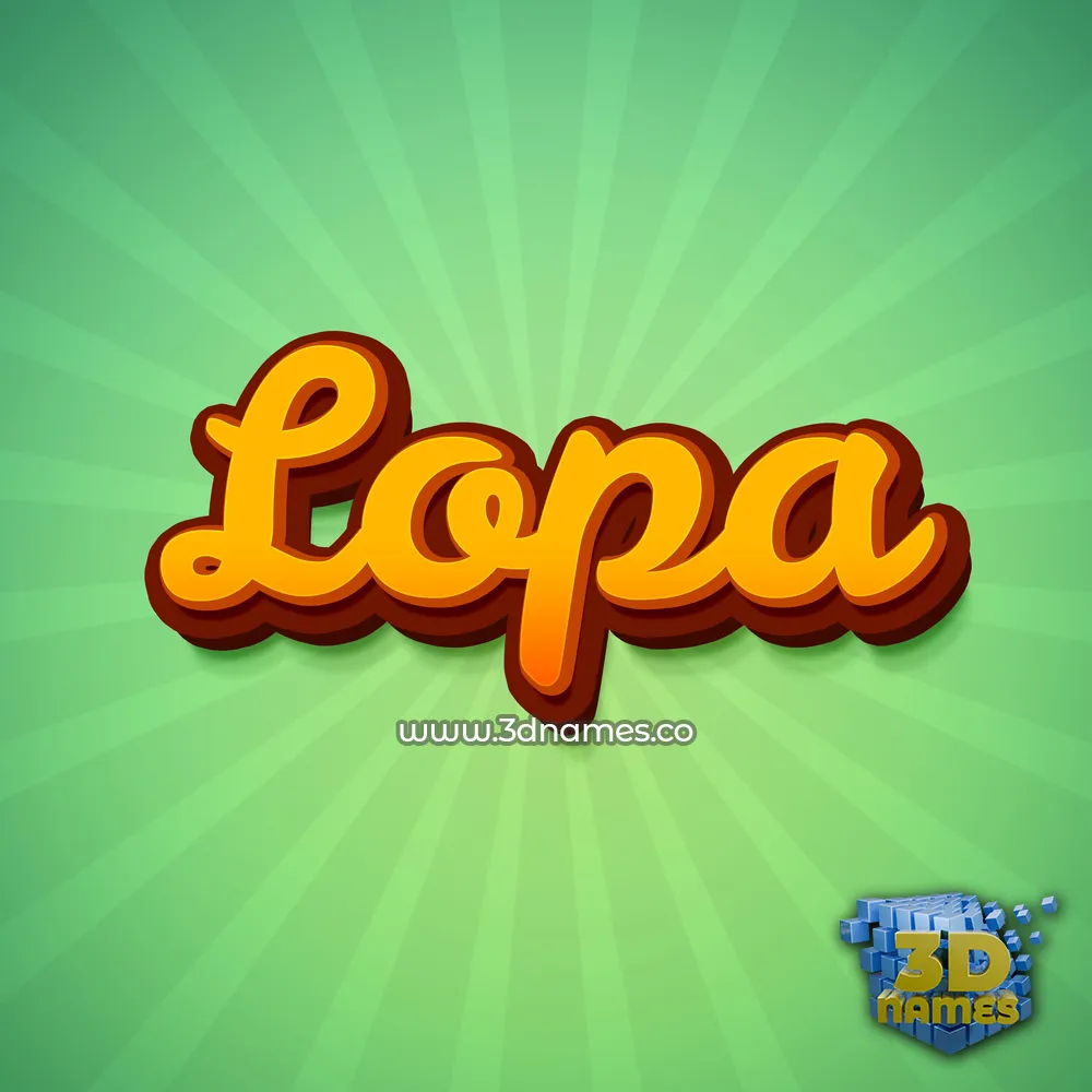 lopa in Green Rays style - 3D name wallpaper