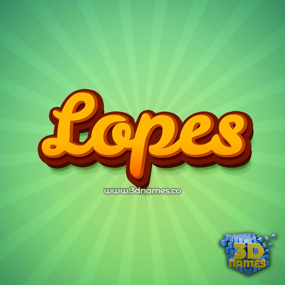 lopes in Green Rays style - 3D name wallpaper