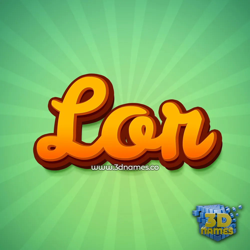 lor in Green Rays style - 3D name wallpaper