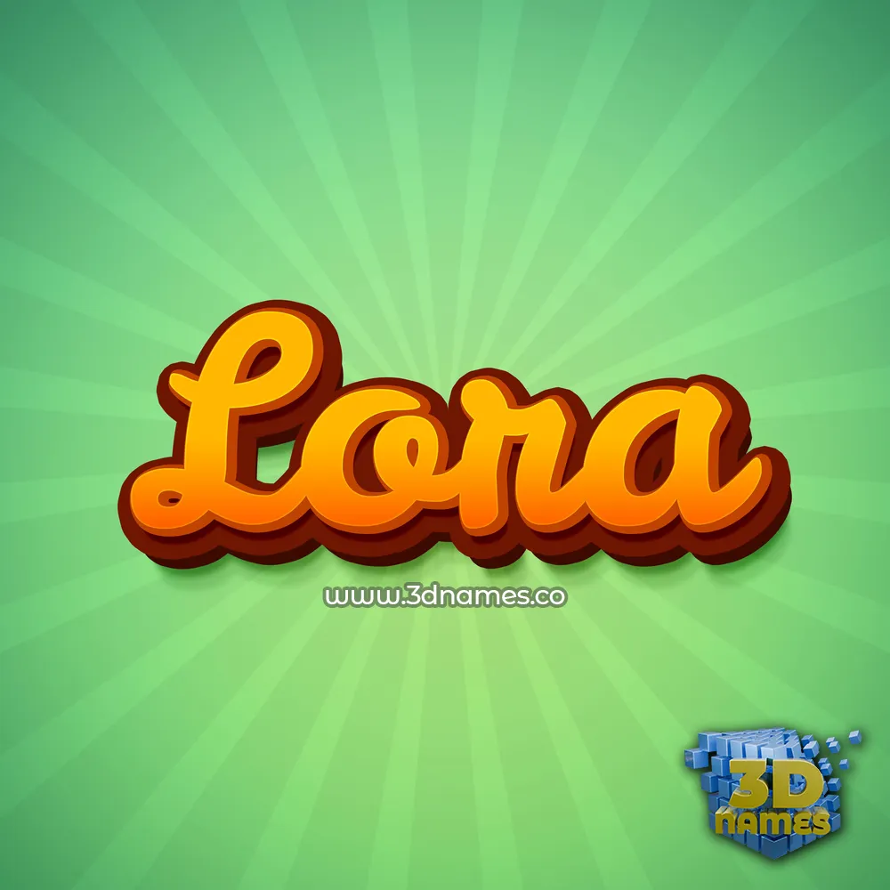 lora in Green Rays style - 3D name wallpaper