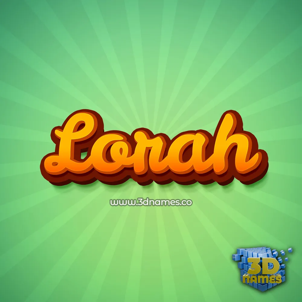 lorah in Green Rays style - 3D name wallpaper