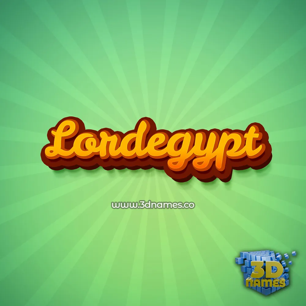 lordegypt in Green Rays style - 3D name wallpaper