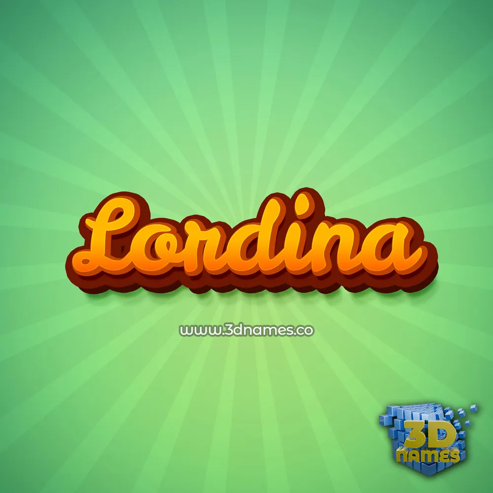 lordina in Green Rays style - 3D name wallpaper