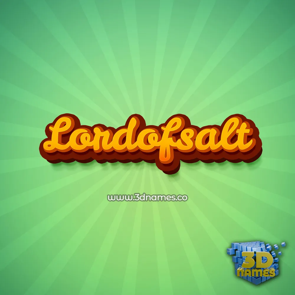 lordofsalt in Green Rays style - 3D name wallpaper