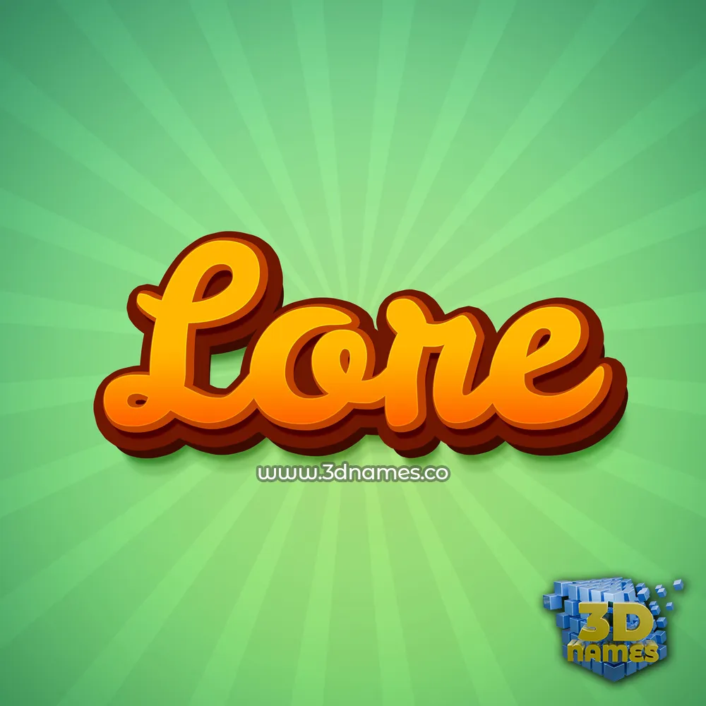 lore in Green Rays style - 3D name wallpaper