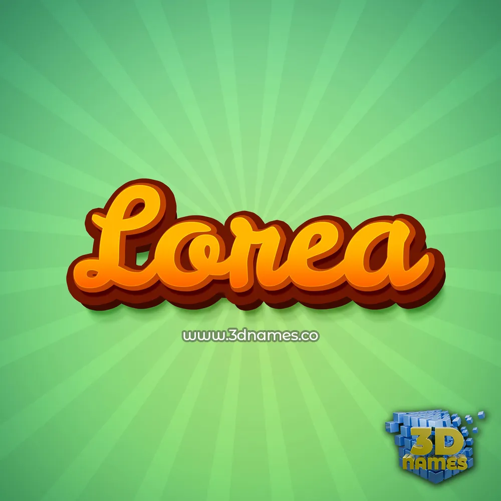 lorea in Green Rays style - 3D name wallpaper