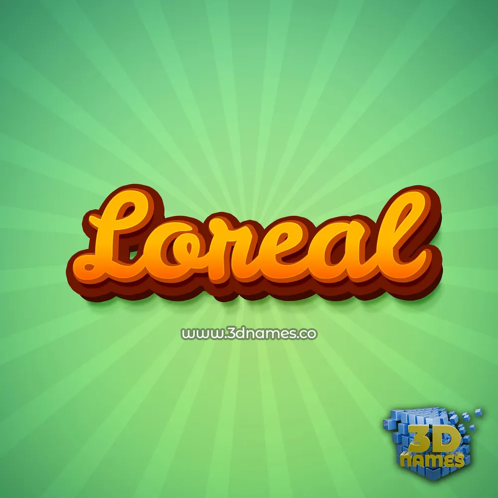 loreal in Green Rays style - 3D name wallpaper