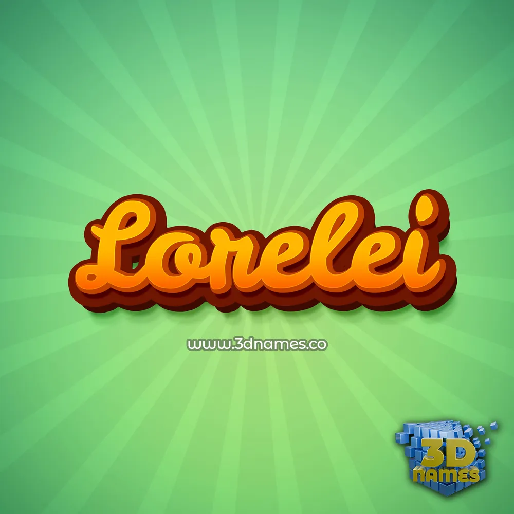 lorelei in Green Rays style - 3D name wallpaper