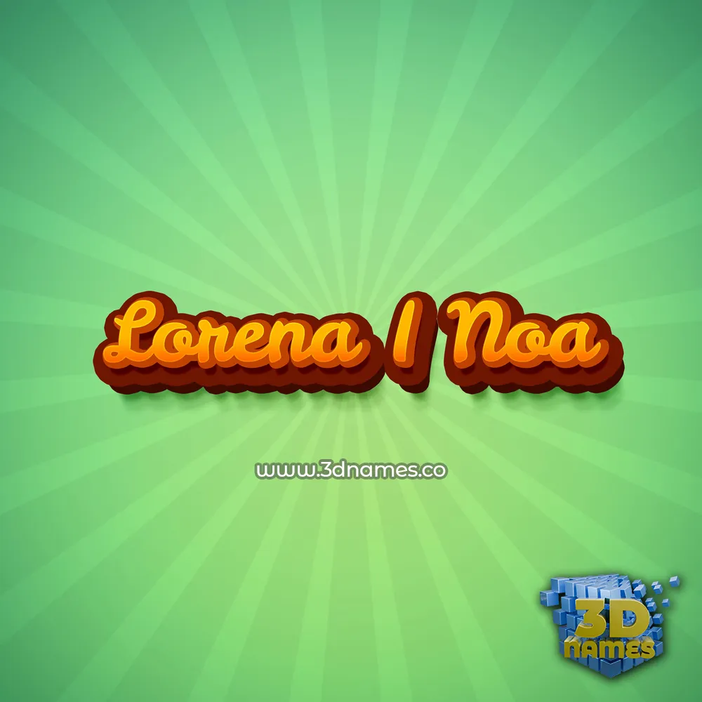 lorena i noa in Green Rays style - 3D name wallpaper