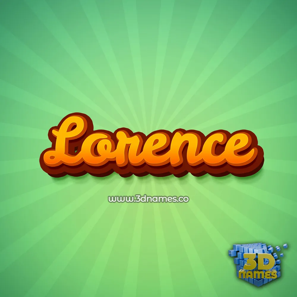 lorence in Green Rays style - 3D name wallpaper