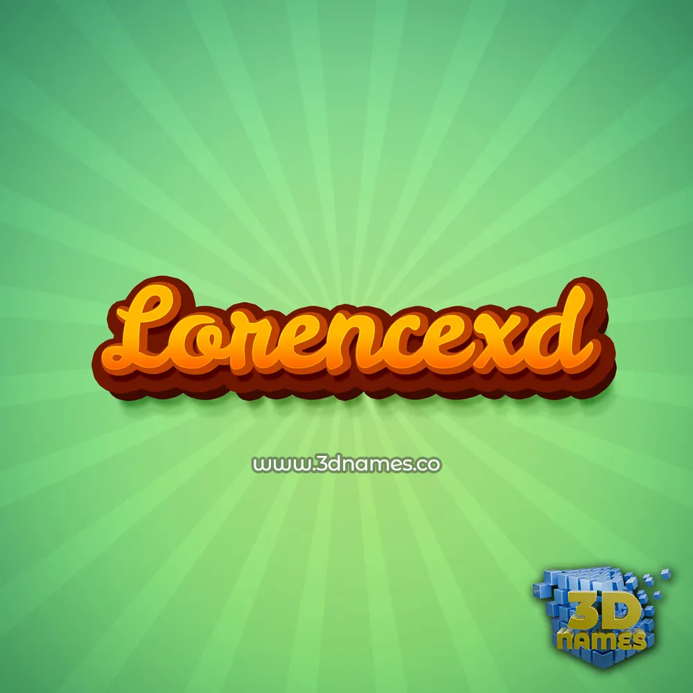 lorencexd in Green Rays style - 3D name wallpaper