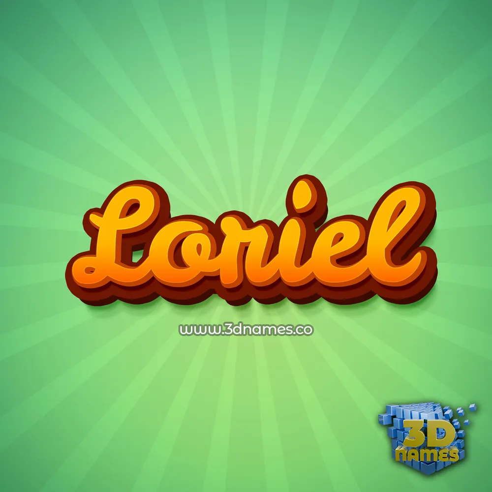 loriel in Green Rays style - 3D name wallpaper