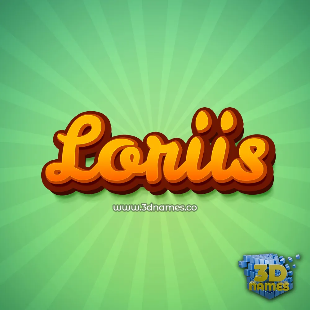 loriis in Green Rays style - 3D name wallpaper