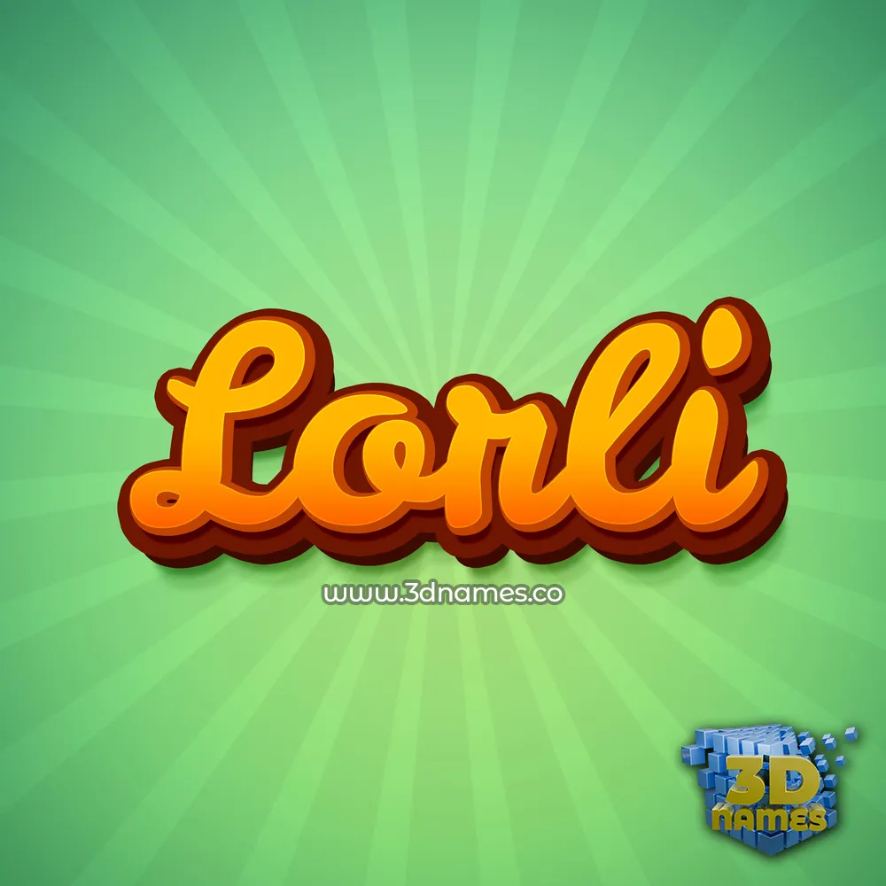 lorli in Green Rays style - 3D name wallpaper