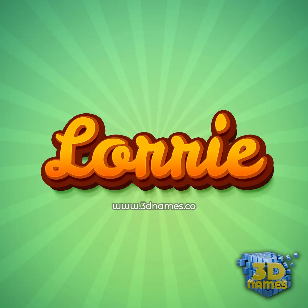 lorrie in Green Rays style - 3D name wallpaper