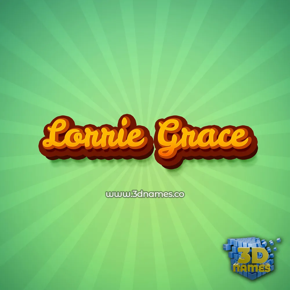 lorrie grace in Green Rays style - 3D name wallpaper
