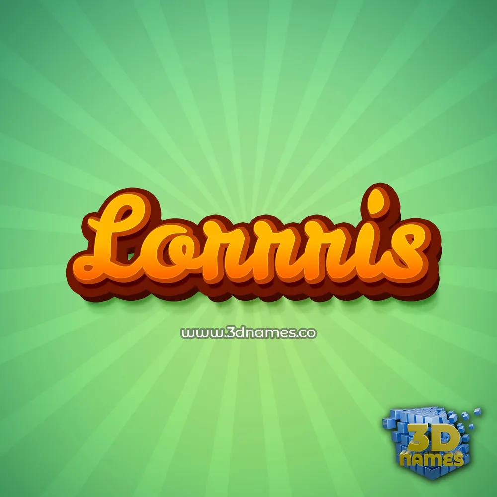 lorrris in Green Rays style - 3D name wallpaper