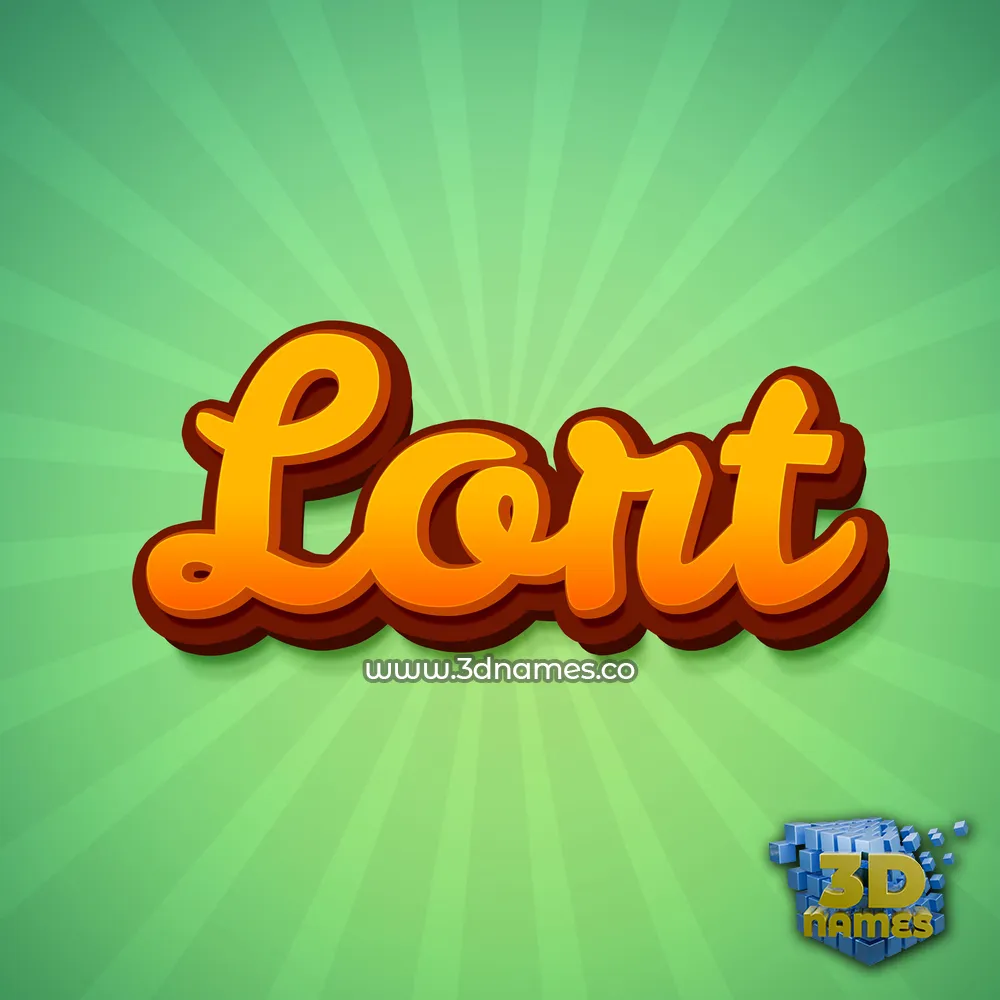 lort in Green Rays style - 3D name wallpaper