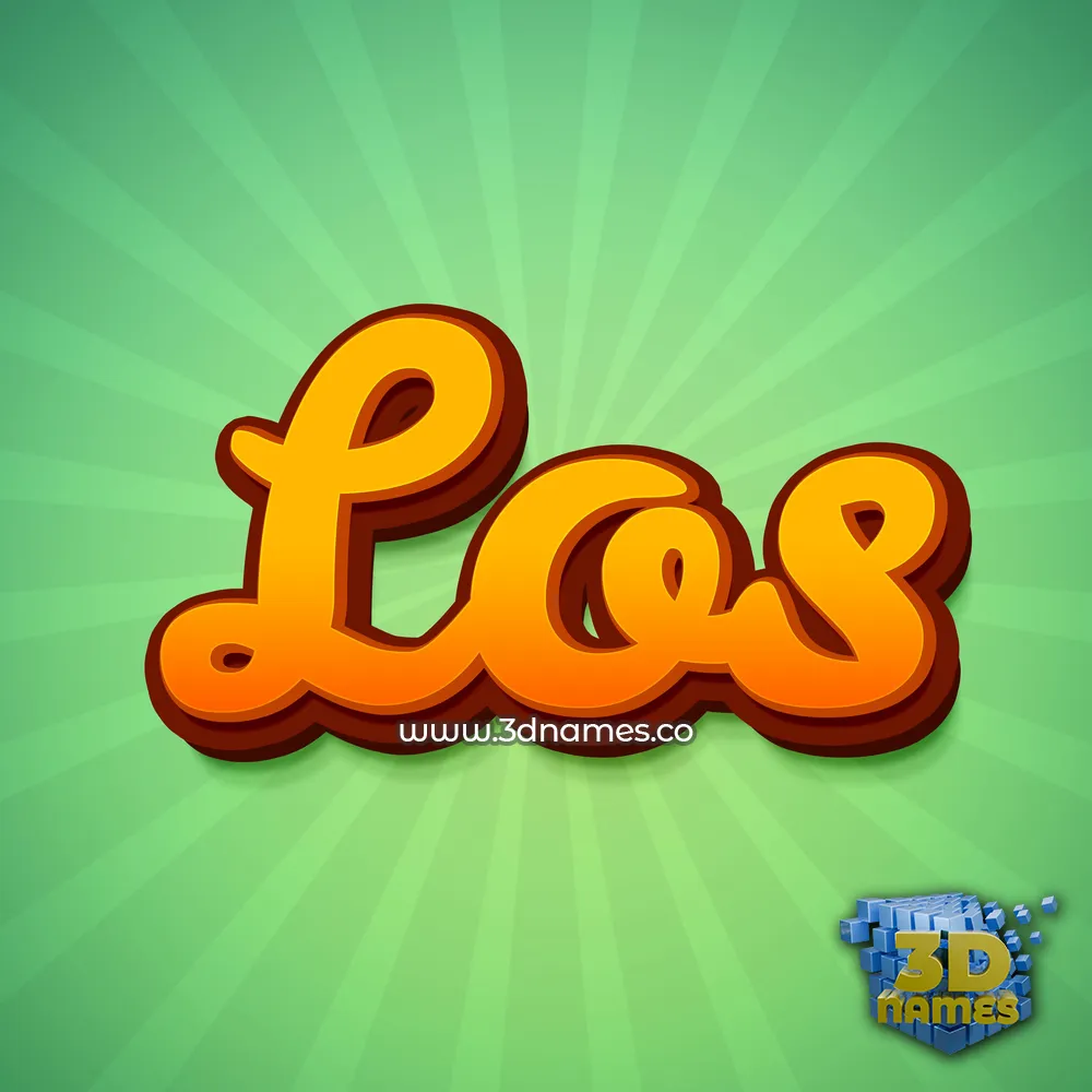 los in Green Rays style - 3D name wallpaper