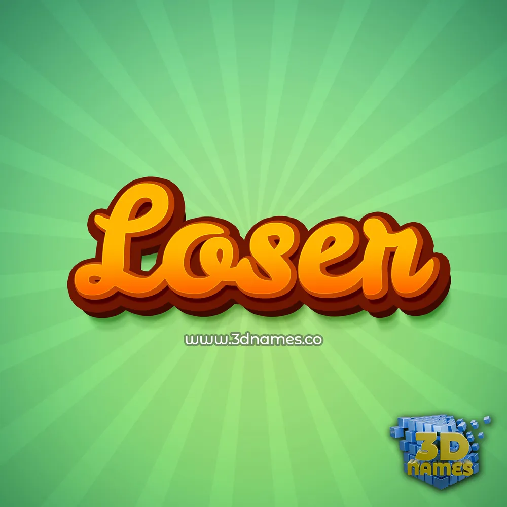 loser in Green Rays style - 3D name wallpaper