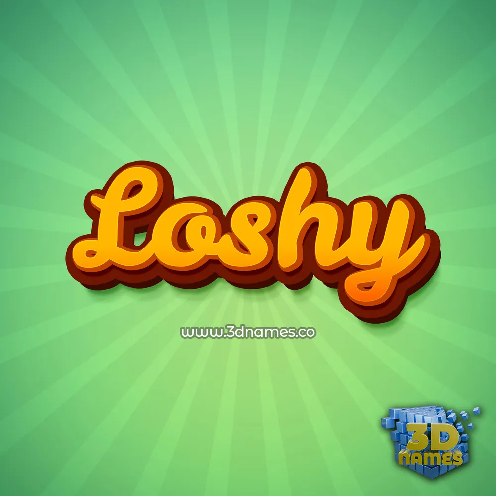 loshy in Green Rays style - 3D name wallpaper