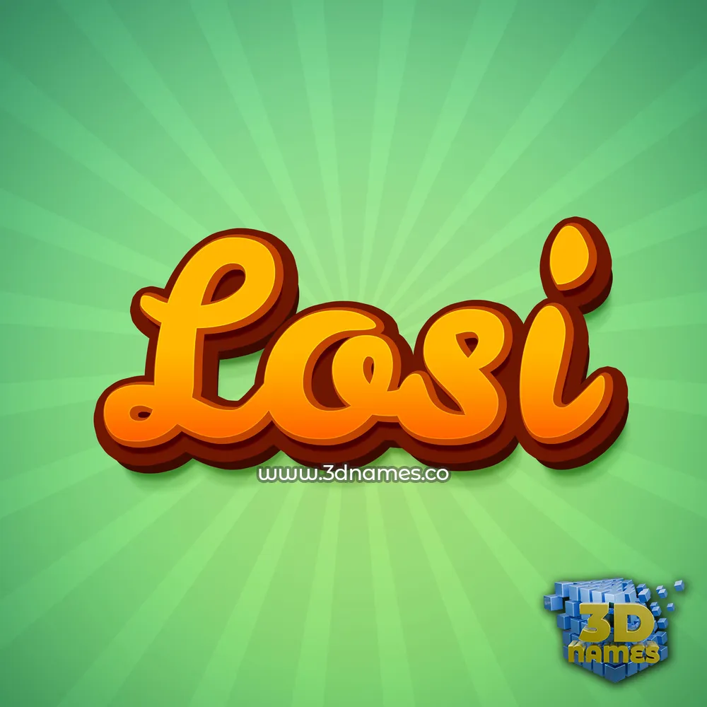 losi in Green Rays style - 3D name wallpaper