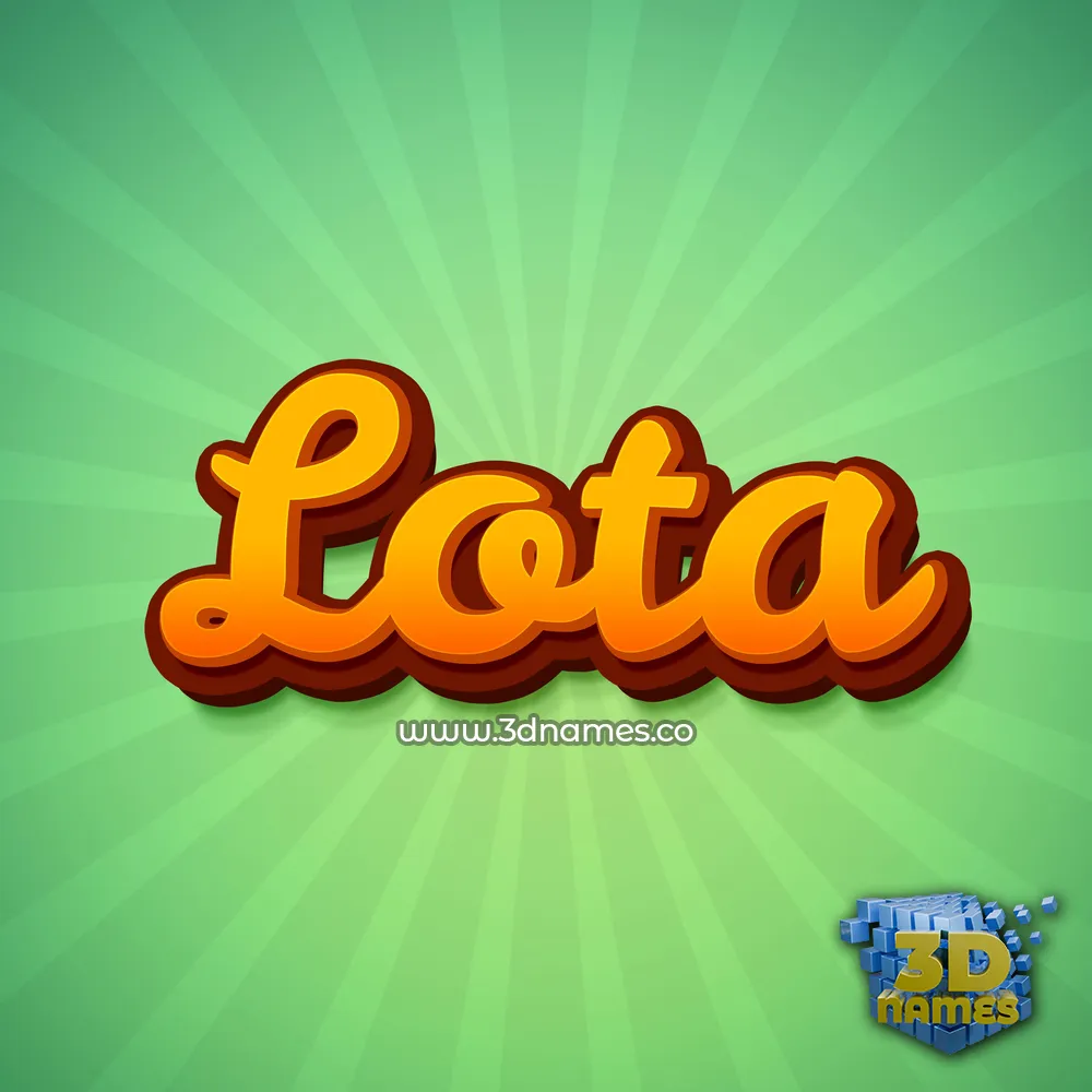 lota in Green Rays style - 3D name wallpaper