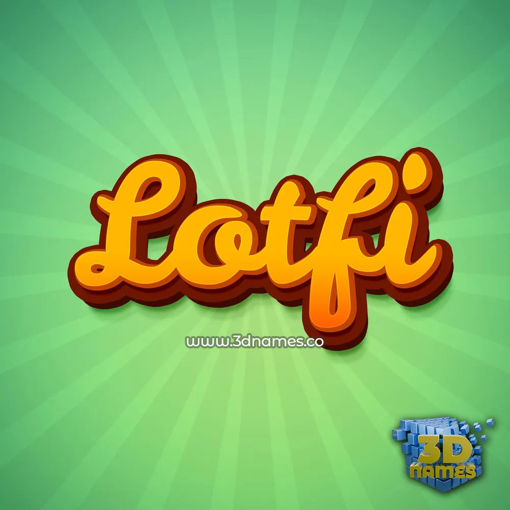 lotfi in Green Rays style - 3D name wallpaper