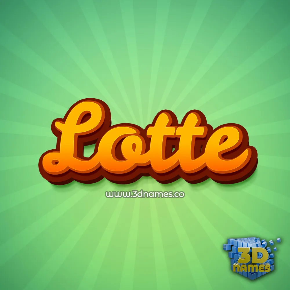 lotte in Green Rays style - 3D name wallpaper