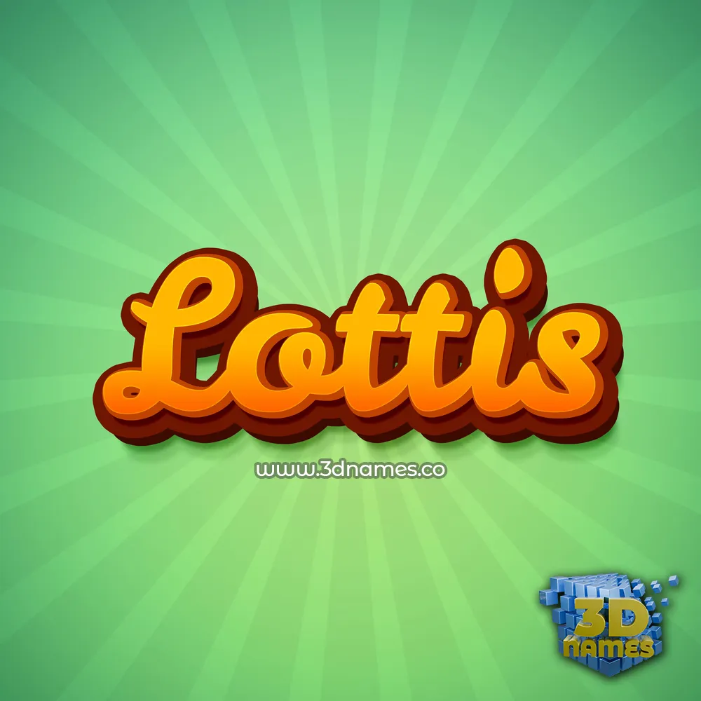 lottis in Green Rays style - 3D name wallpaper
