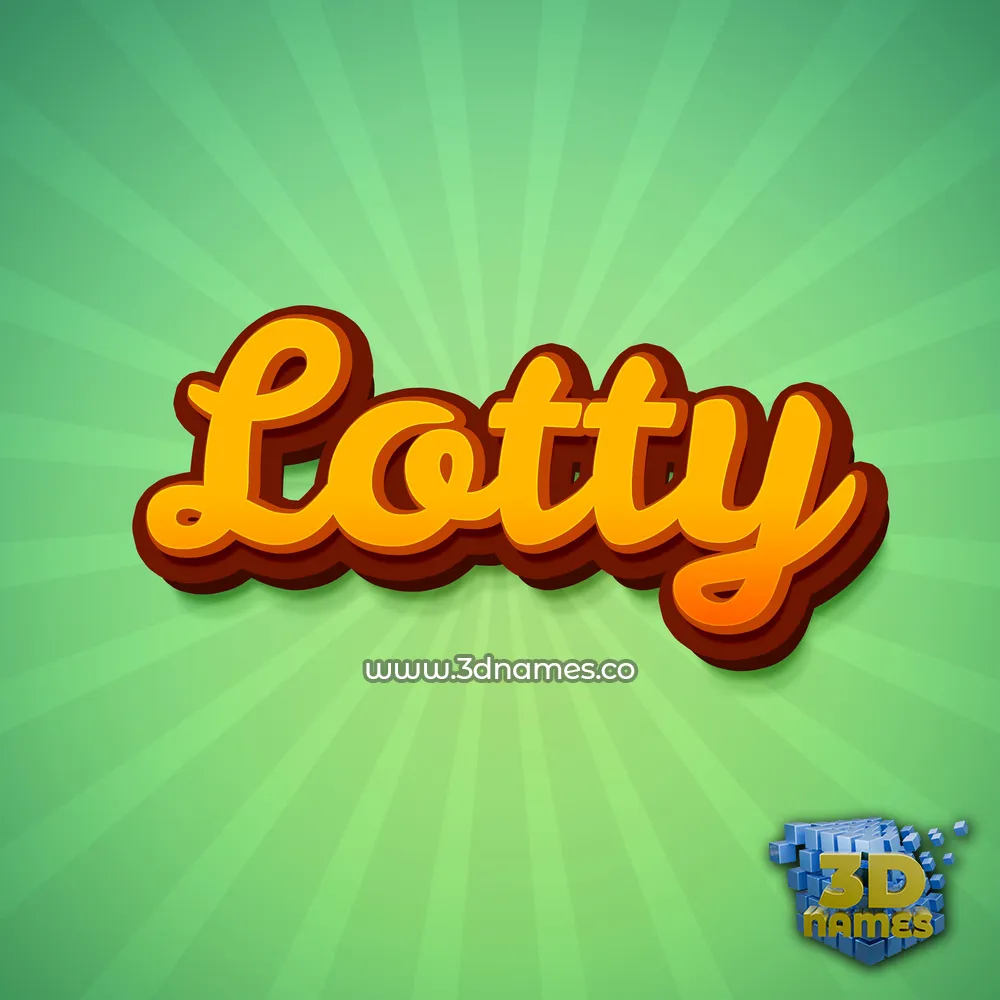 lotty in Green Rays style - 3D name wallpaper