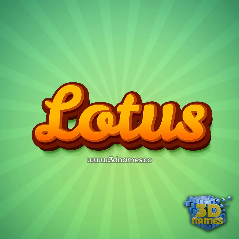 lotus in Green Rays style - 3D name wallpaper