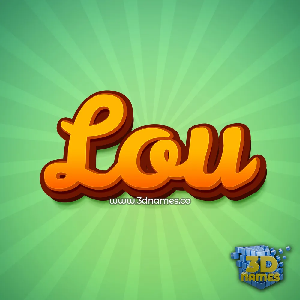 lou in Green Rays style - 3D name wallpaper
