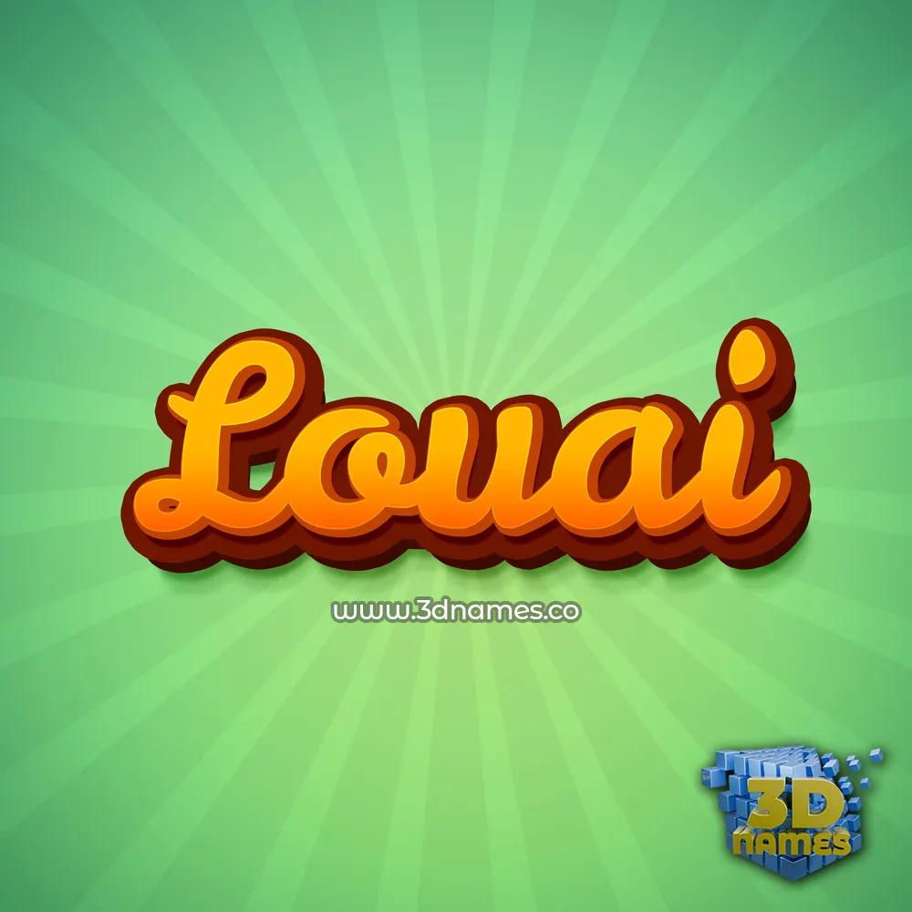 louai in Green Rays style - 3D name wallpaper